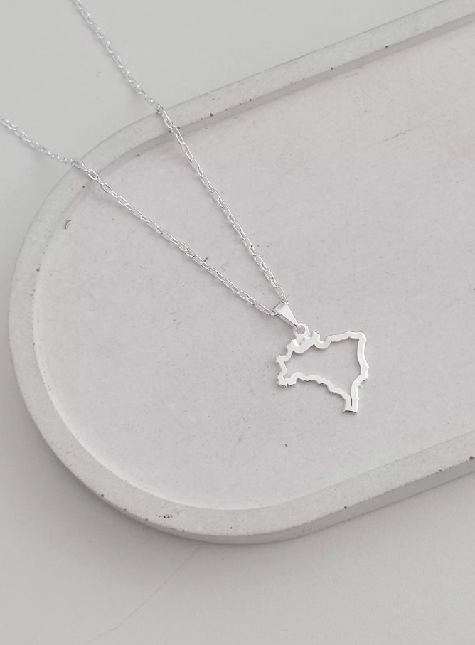 Colar mapa do Brasil - 40cm + extensor